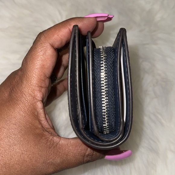 Michael Kors Jet Set Travel MD Bifold Zip Coin Credit Card Wallet MK Admiral - Picture 10 of 12